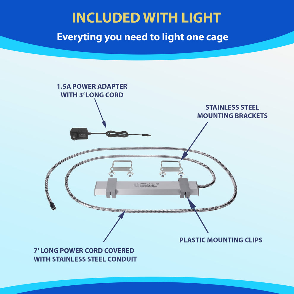PetLight with Chew Guard – Durable LED Light for Birds – M&M Cage Company